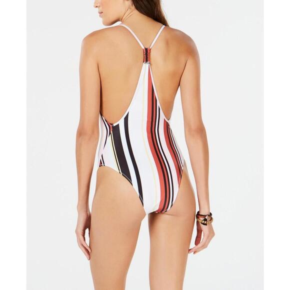 Volcom Womens Earn Ur Stripes Racerback One Piece Swimsuit Size M - Picture 2 of 2